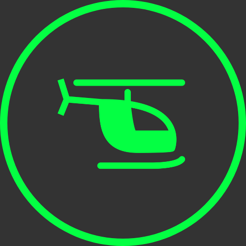 A simple green helicopter icon designed for the ChopperDash game